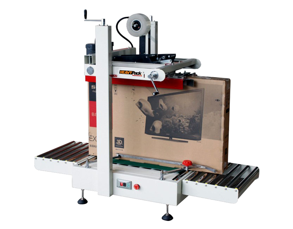 Mesin Carton Sealer Semi-Otomatis Pengemas Kardus dengan Lakban TV/Kulkas/dispenser  FXJ-9050T