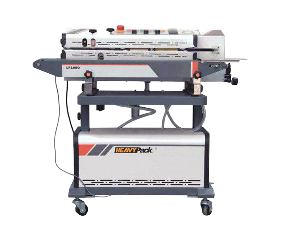 Mesin Continuous Band Sealer Dan Pedal Sealer Dengan Gas Flushing Snack Makanan Ringan LF1080B
