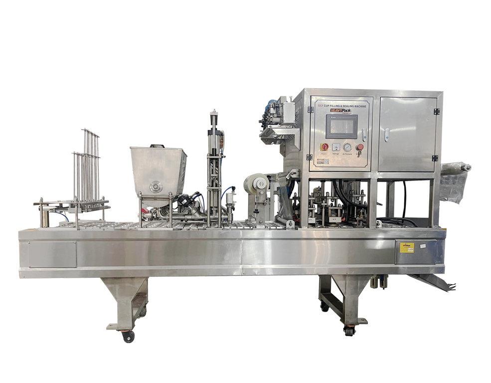 Mesin Pengisi Dan Sealing Otomatis Potong, Pengisi dan Segel Otomatis Yogurt / AMDK / Jelly And Other QCF-4